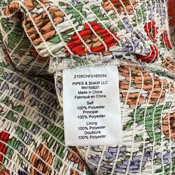 Veronica Beard Saera Smocked Multi Floral Print Chiffon Mini Ruffle Dress Size 0 - Picture 8 of 8